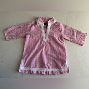 Mud Pie Baby Girl Seersucker Swimsuit Coverup Size Small